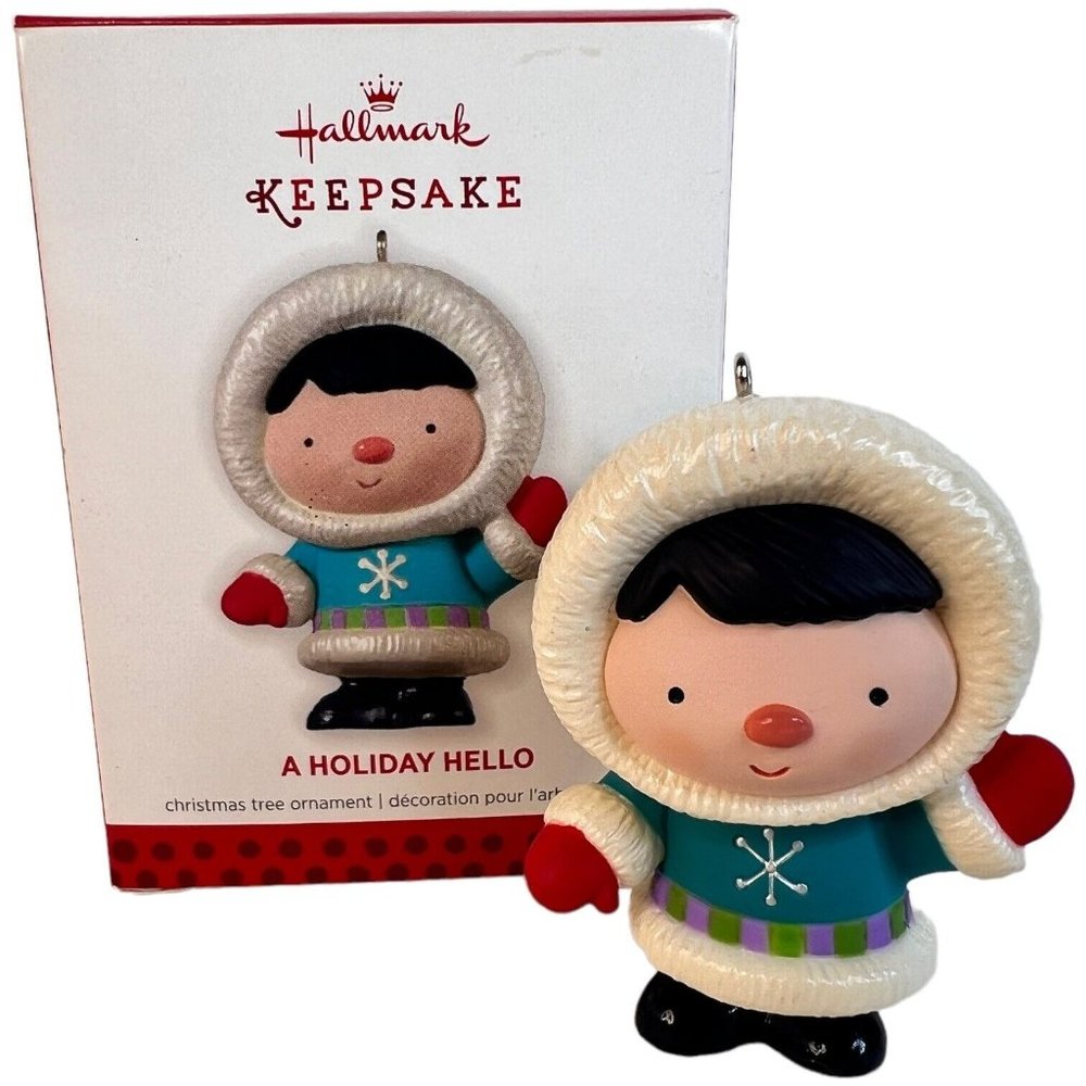 Hallmark Keepsake Ornament A Holiday Hello Eskimo‎ Boy Limited ED 2013 Christmas